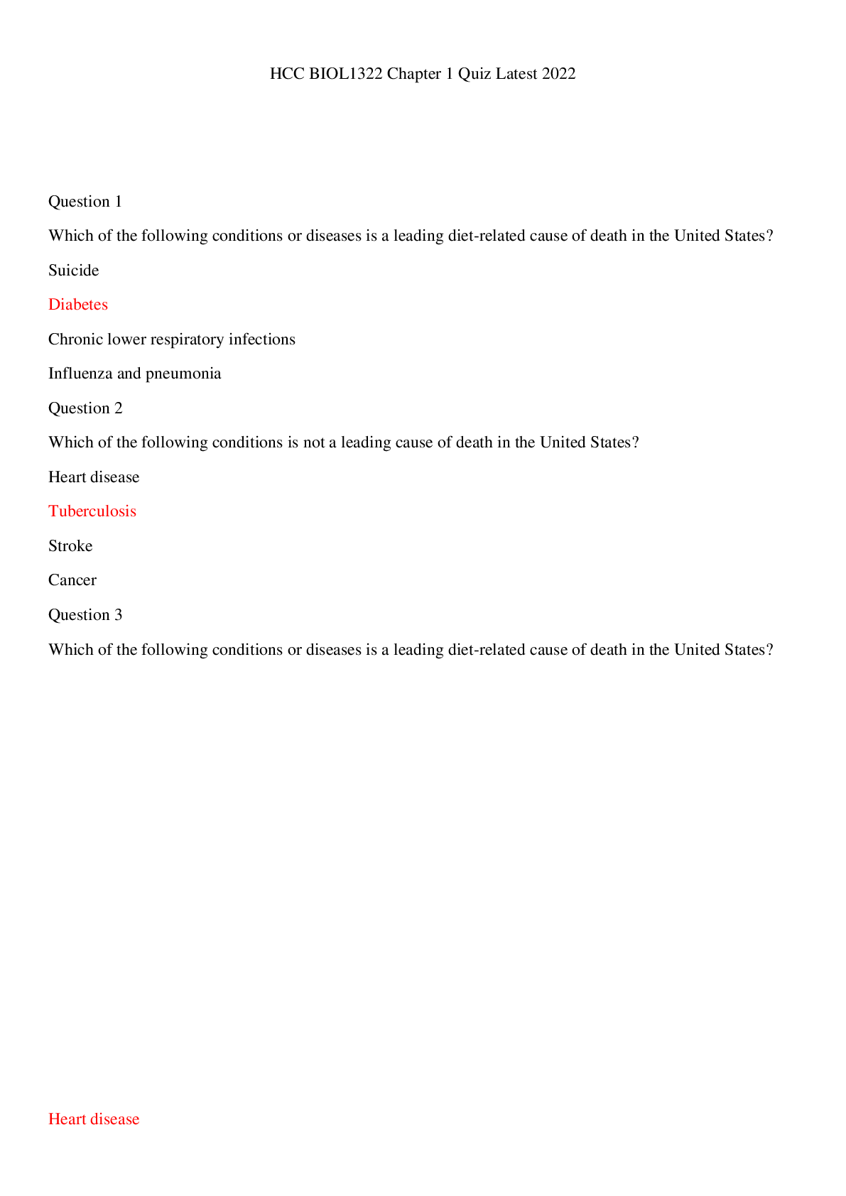 Preview image for HCC BIOL1322 Chapter 1 Quiz Updated